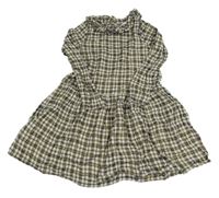 Béžovo-černo-zlaté kostkované šaty H&M