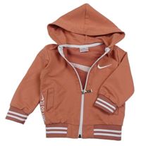 Broskvová propínací mikina s kapucí Nike