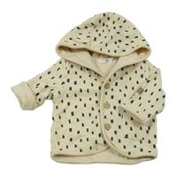 Béžovo-černá vzorovaná propínací mikina s kapucí Topomini