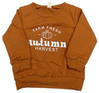 Rezavá mikina s nápisem 