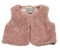 Růžová kožešinová podšitá vesta Primark