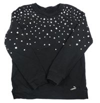 Černá mikina s cvočky a hvězdami GUESS