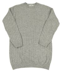 Šedé pletené žebrované šaty H&M