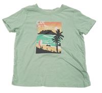 Zelenkavé tričko s potiskem Lily & Dan