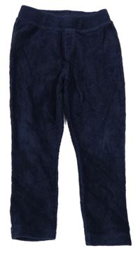 Tmavomodré sametové žebrované tregíny Nutmeg