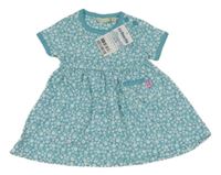 Nové - Modro-bílé květované bavlněné šaty Jojo Maman Bébé