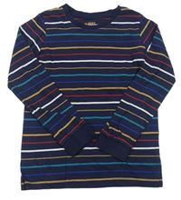 Tmavomodro-barevné pruhované triko Tchibo