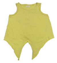 Žluto-bílý pruhovaný crop top se zavazováním Next
