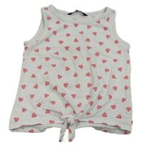 Bílý crop top se srdíčky George 