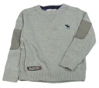 Šedý svetr s logem Abercrombie&Fitch