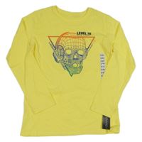 Nové - Žluté triko s lebkou Dunnes