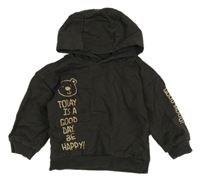 Hnědá mikina s nápisem a kapucí Ergee 