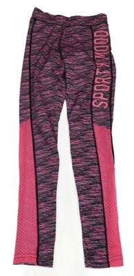 Růžovo-barevné pruhované sportovní legíny Ergeenomixx