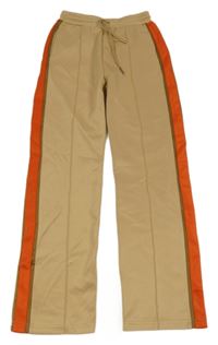 Béžové kalhoty s puky a pruhy JM