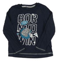 Tmavomodré triko s nápisem a helmou Lupilu