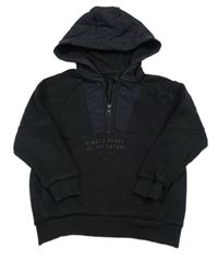 Černá teplákovo/šusťáková bundomikina s nápisem a kapucí George 