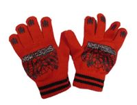 Červené pletené prstové rukavice se Spider-manem 