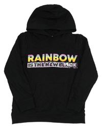 Černá mikina s nápisem a kapucí Bluezoo