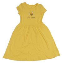 Žluté bavlněné šaty se včelkou C&A
