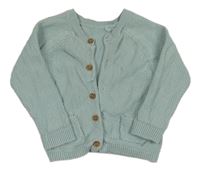 Světlemodrý vzorovaný propínací svetr Tu