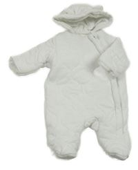 Bílá bavlněná prošívaná zateplená kombinéza s kapucí George