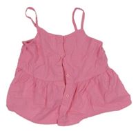 Růžový krepový halenkový crop top H&M