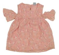 Broskvová šifonová halenka s jednorožci a volnými rameny Kiki&Koko