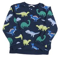 Tmavomodrá mikina s dinosaury H&M