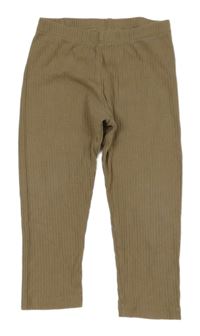 Hnědé žebrované legíny H&M