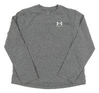 Šedé melírované funkční sportovní triko s logem Under Armour
