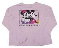Růžové triko s Mickeym + Minnie Disney 