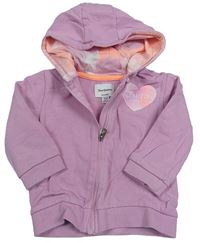 Světlerůžová propínací mikina se srdíčkem s logem a kapucí Juicy Couture