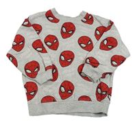 Světlešedá melírovaná mikina se Spider-many MARVEL