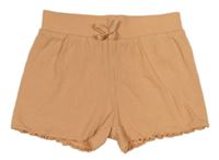 Světleoranžové žebrované kraťasy s mašlí PRIMARK