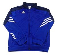 Safírovo-tmavomodrá propínací sportovní mikina Adidas