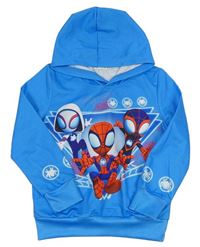 Modrá sportovní mikina se Spider-many a kapucí 