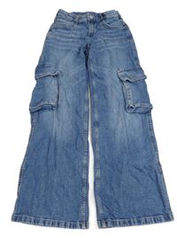 Modré cargo široké rifle Denim Co.