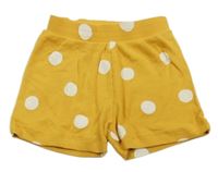 Hořčicové puntíkaté žebrované kraťasy George