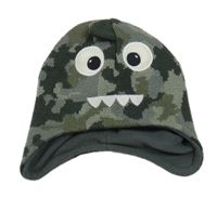 Army pletená čepice - dinosaurus 