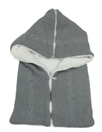 Šedý pletený zateplený fusak se vzorem