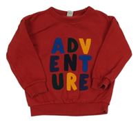 Červená oversize mikina s nápisem Tu