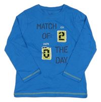 Modré triko s nápisy a překlápěcími flitry Topolino