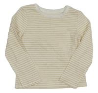 Bílo-zlaté pruhované triko PRIMARK