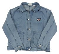 Světlemodrá riflová košilová bunda se srdíčkem L&D