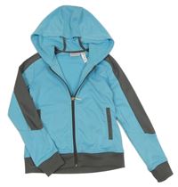 Světlemodro-tmavošedá thermo propínací mikina s kapucí energetics