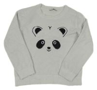 Světlešedý chlupatý svetr s pandou C&A