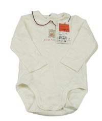 Nové - bílé body s medvídkem a límečkem H&M