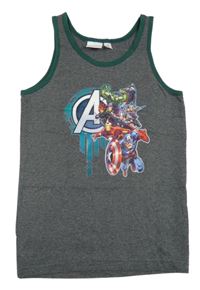 Tmavošedo-smaragdové melírované tílko s Avengers MARVEL