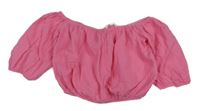 Růžová mušelínová crop halenka George