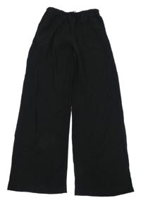 Černé mačkané kalhoty H&M